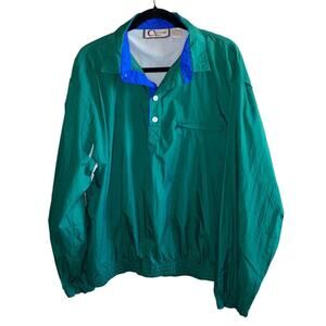 Vintage 90s Crescent Bay Windbreaker Pullover Jacket Teal XL